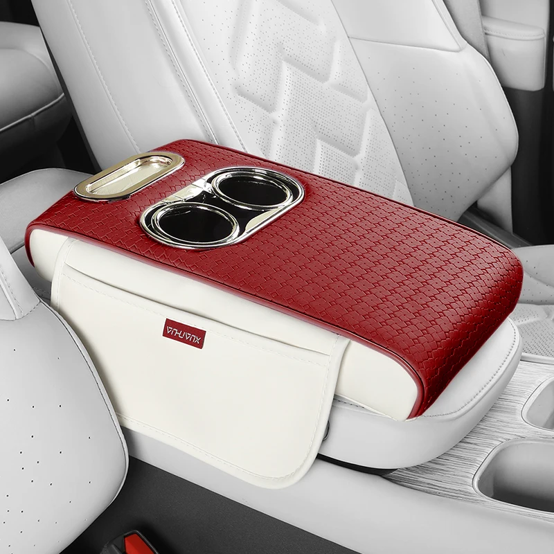 Tapis multifonctionnel en cuir tressé pour accoudoir de voiture, rehausseur,