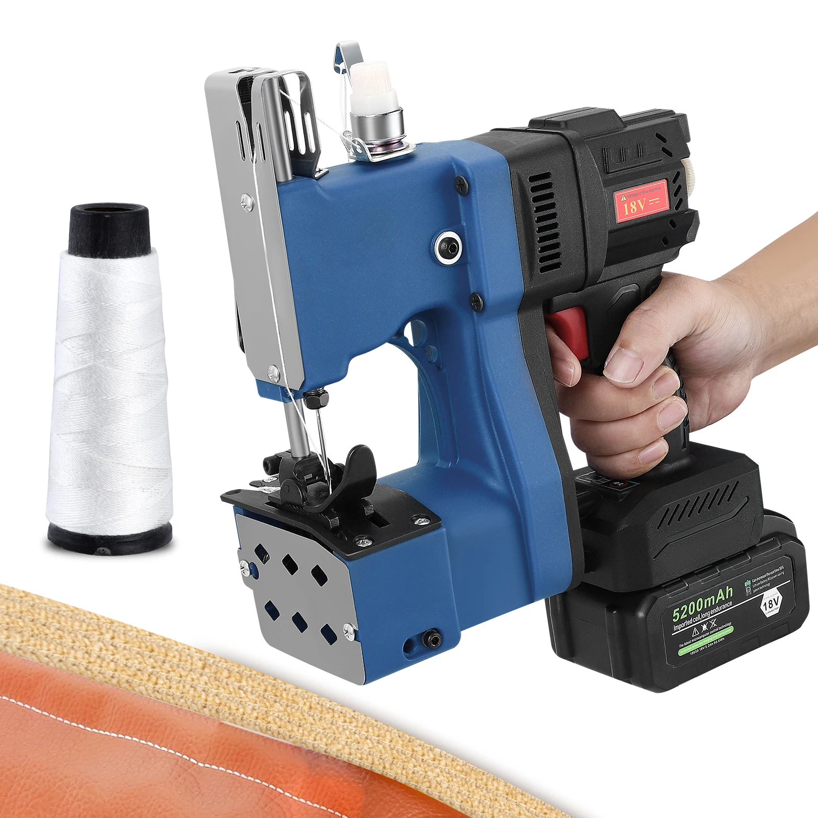 Machine à coudre électrique sans fil portative automatique et manuelle,