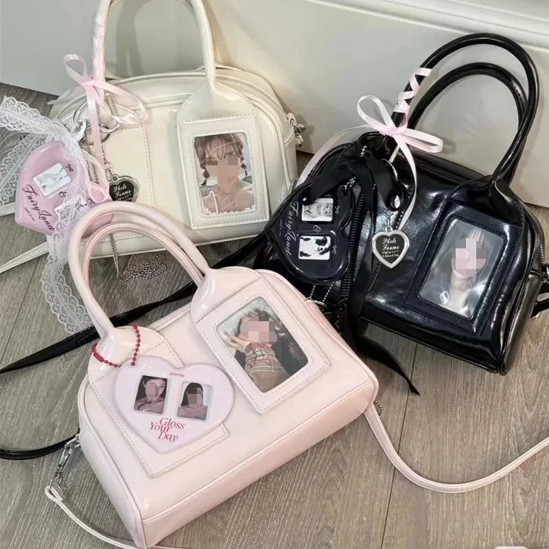 Sac à bandoulière Y2K Harajuku pour femmes, sac Ita Transparent