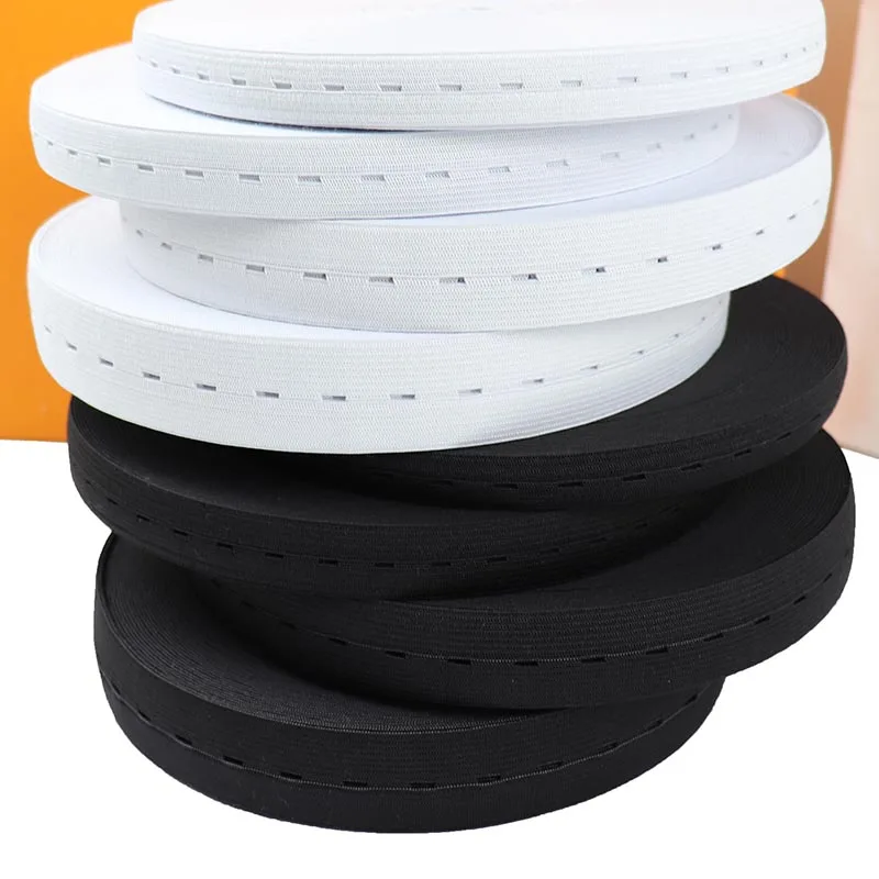 Bande élastique en tricot avec trou de bouton, bande en