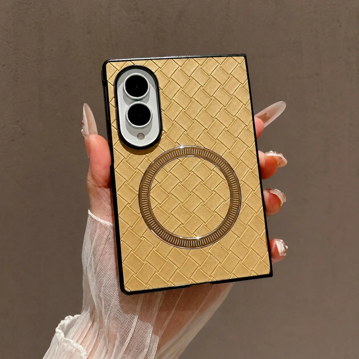 Coque de téléphone de luxe à motif quadrillé pour la