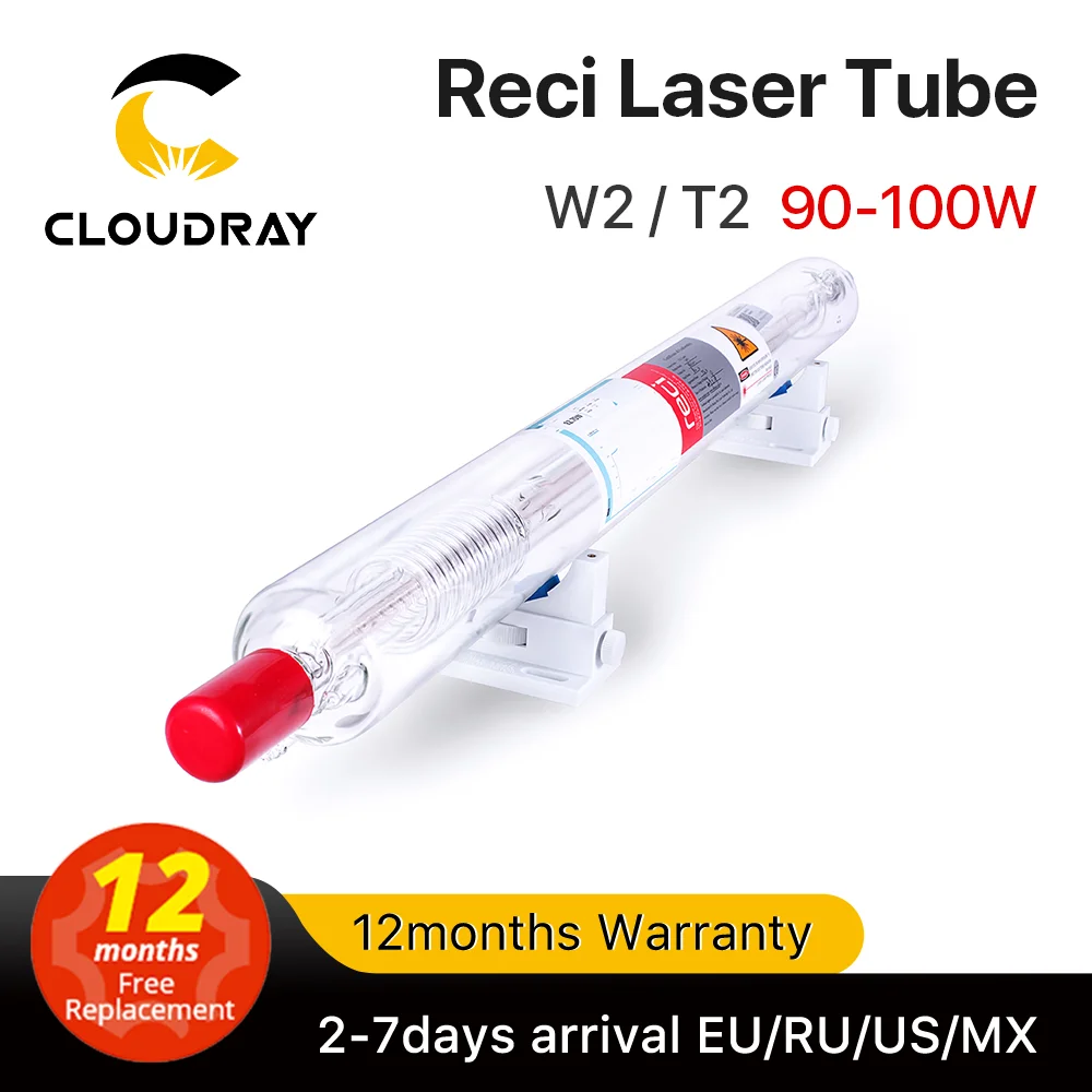 Cloudray Reci W2/T2 90W-100W Tube laser CO2 Boîte en bois