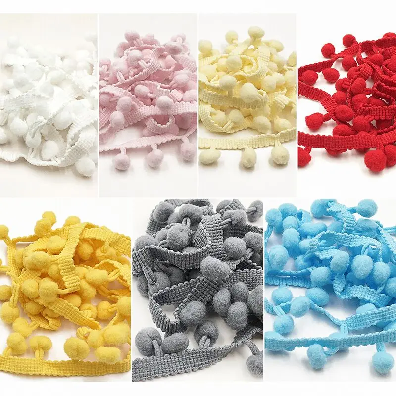 Boule de garniture Pom Pom de 5Yards, 12mm, MINI perle,