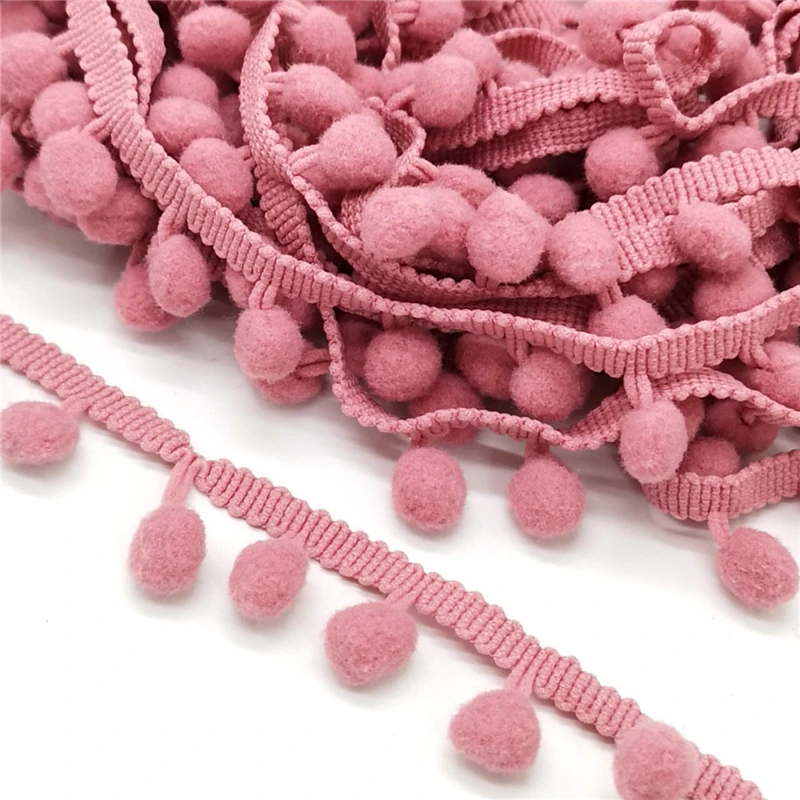 Ruban boule de garniture en dentelle pom, mini perle, frange,