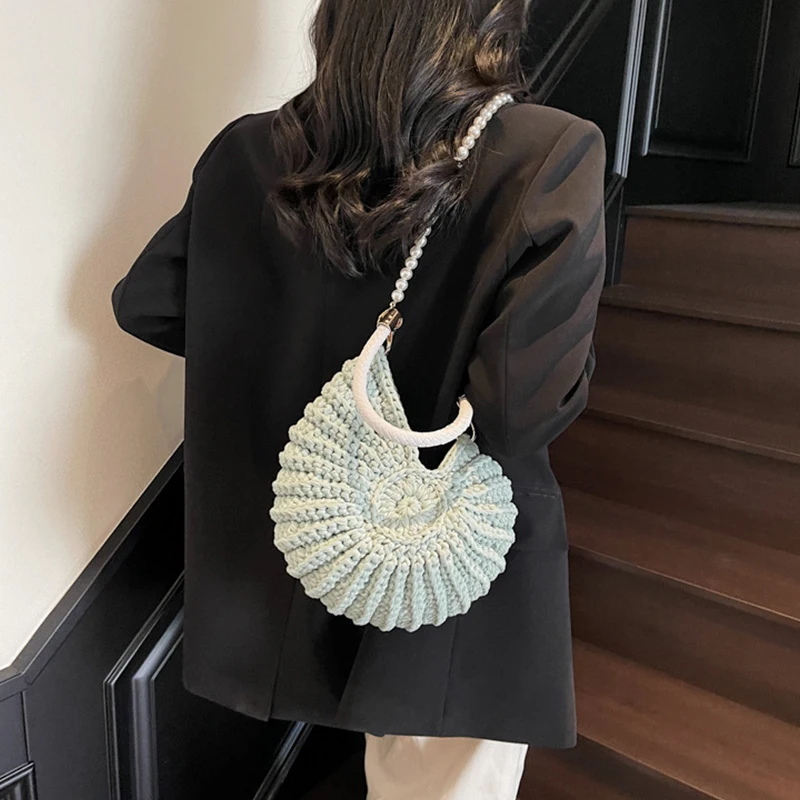 Sac à bandoulière en tricot au Crochet, sac à bandoulière