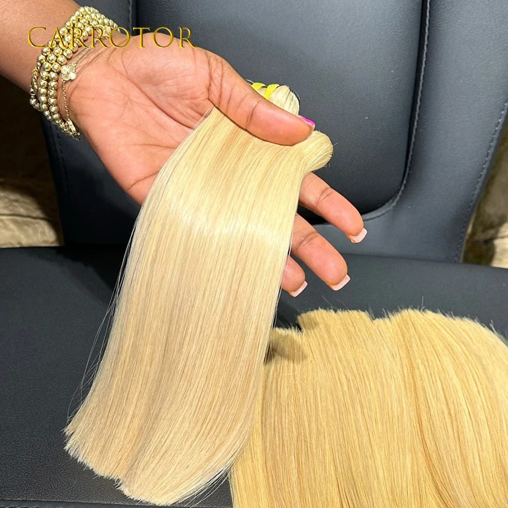 Extensions de cheveux humains colorés blonds 613, 100% vierges non