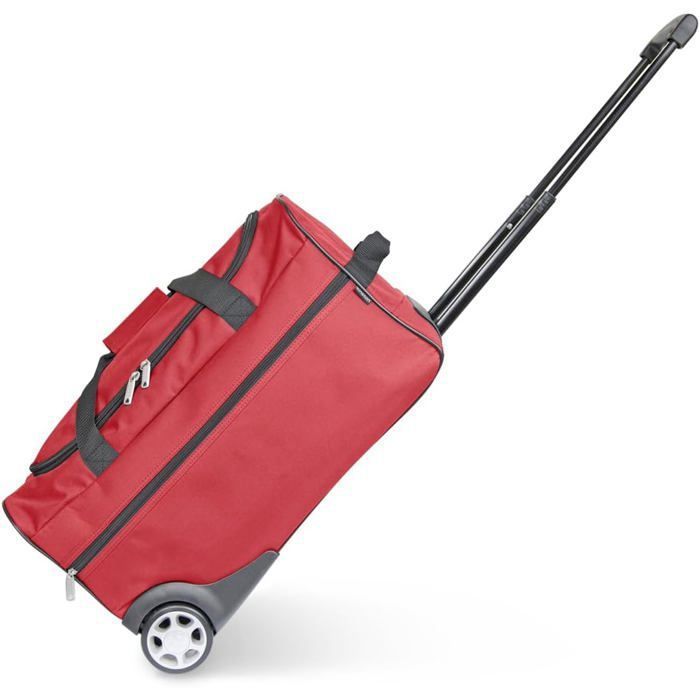 Sac de Voyage Trolley Rouge - Sac à roulettes canne