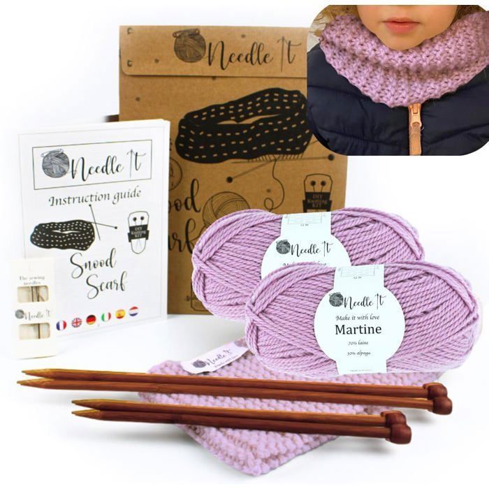 NEEDLE IT® Kit Tricot Débutant - Snood à Tricoter -
