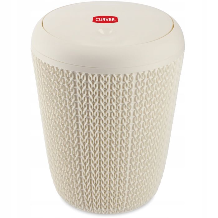 Curver Tricot Poubelle de Salle de Bain Tricot Plastique Blanc