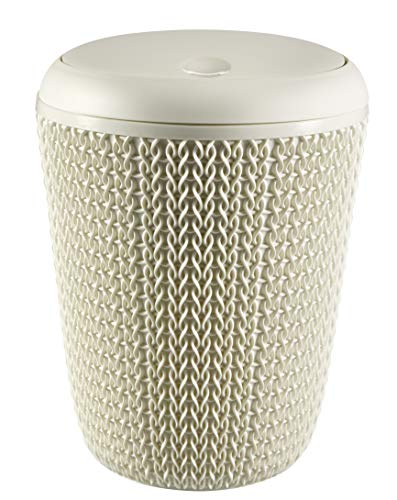 Curver Tricot Poubelle de Salle de Bain Tricot, Plastique, Blanc
