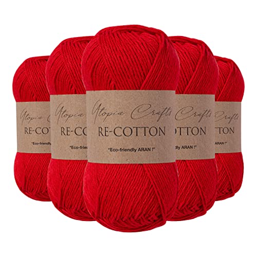 Utopia Crafts Re-Cotton Lot de 5 pelotes de fil à