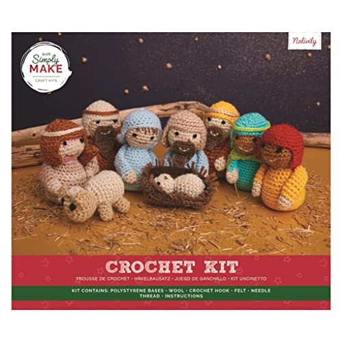 Simply MAKE Kit de crochet pour crèche de Noël –