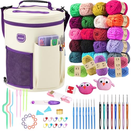 MIAOKE Kit de 79 pièces pour crochet, grand sac à