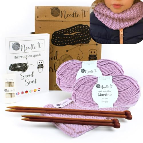 Needle It® Kit Tricot Tour de cou en laine pour