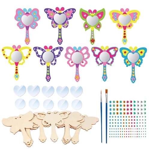 Matogle 9 Kits Bricolage Miroir Papillon en Bois à Colorer