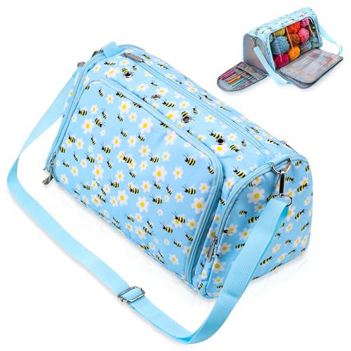JOZEA Sac à tricoter pour crochet, sac de rangement portable