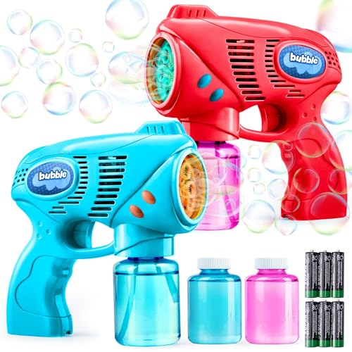 JOYIN 2 Pistolets à Bulles avec 2 Bouteilles de Recharge