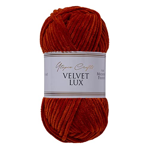 Utopia Crafts Velvet Lux Chenille Pelote de laine épaisse super