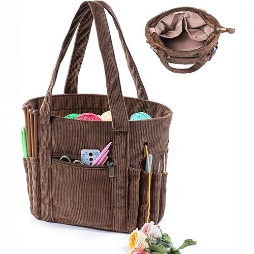Sac à Tricoter Portable, Sac de Rangement pour Tricot, Sac