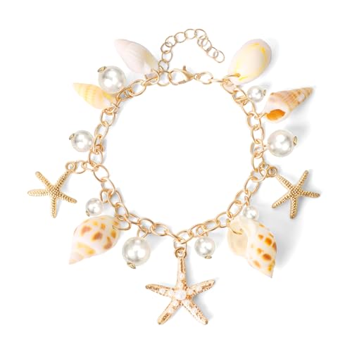 YEAMLTE Bracelet de Coquillage Bohème, Bijoux d'été pour Femmes, Cadeaux