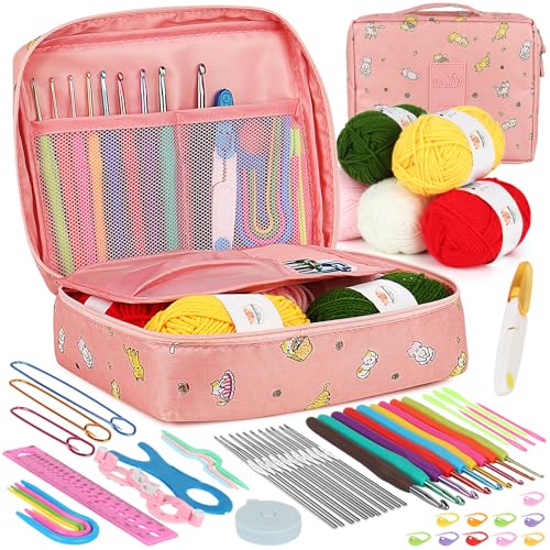 Aeelike 59 pcs Kit de Crochet Kit Crochets Debutant Complet,