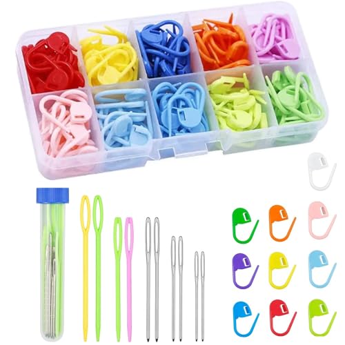 Vytung Marqueur Tricot,120 Marqueur Crochet,10 Couleurs Anneaux Marqueurs Tricot,10 Aiguille