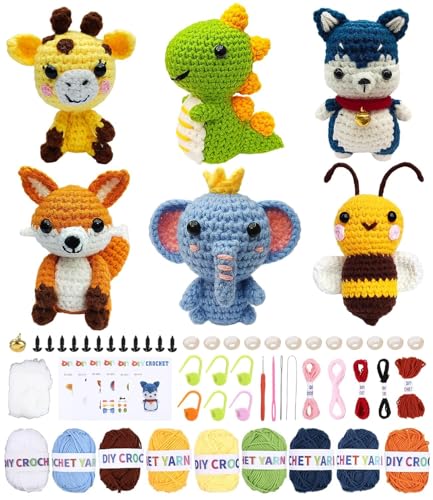 Mixara 6 Pièces Kit Crochet Debutant Complet, Kit De Crochet,