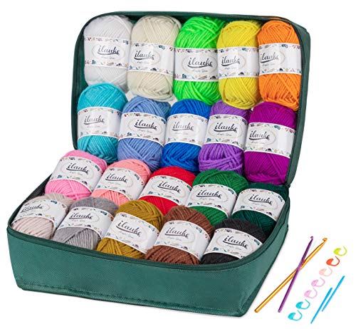 ilauke 20x30g Pelotes de Laine et Fils,Kit de Pelotes de