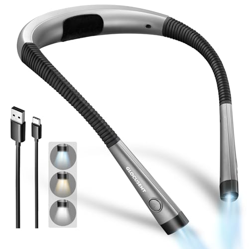 Glocusent Lampe de Lecture de Cou Rechargeable, Liseuse de Lecture