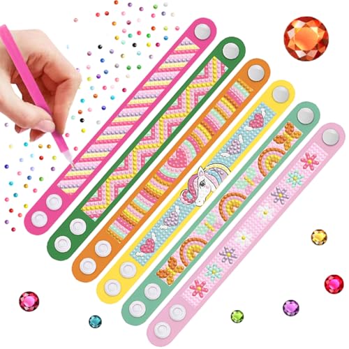 Cadeau Fille 5-10 Ans, 9 Pcs Diamond Painting Enfant Bracelet