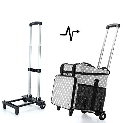 Luxja Sac Surjeteuse avec Chariot Détachable, Sac Transport Surjeteuse pour