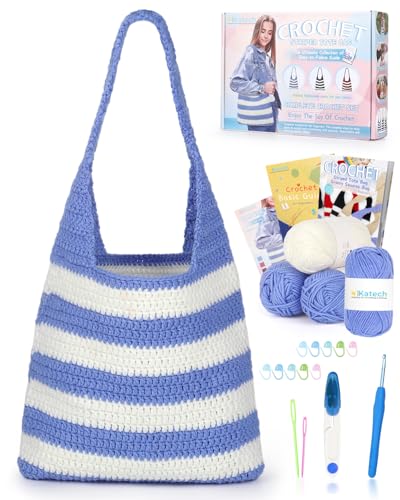 Katech Kit Crochet pour Joli Sac à Main Rayé, Kit
