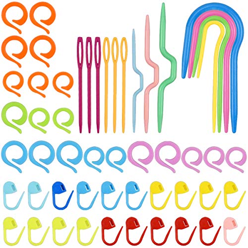 Dokeno 53 Pièces Kit Aiguilles à Tricoter et Crochet, Accessoires