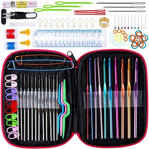 Anpro Set de Crochets en Aluminium Tricot Outils 100 PCS