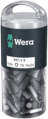 Wera 05072447001 867/1 Embouts TORX® DIY 100, TX 15 x