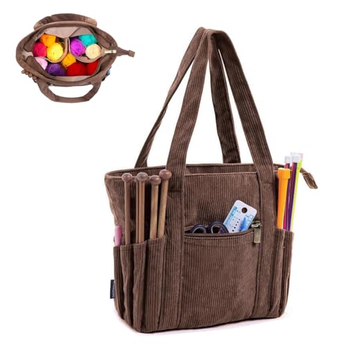 MiOYOOW Sac Fourre-Tout en Velours Côtelé, Sac de Rangement pour