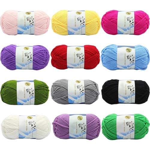 XIAQICA Laine à Tricoter 12 Couleurs x 50 g Laine