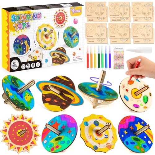 Vamei Toupie en Bois Kits de Loisir Creatif Enfant Toupie