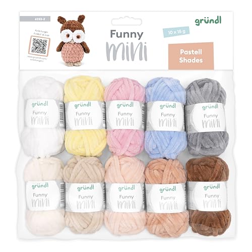 Gründl Funny Mini Shades yarn — soft chenille wool for