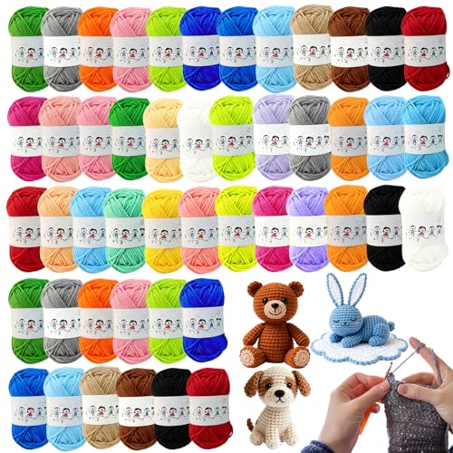 48 pièces de laine multicolore, laines pour Amigurumi, 10g/20m de