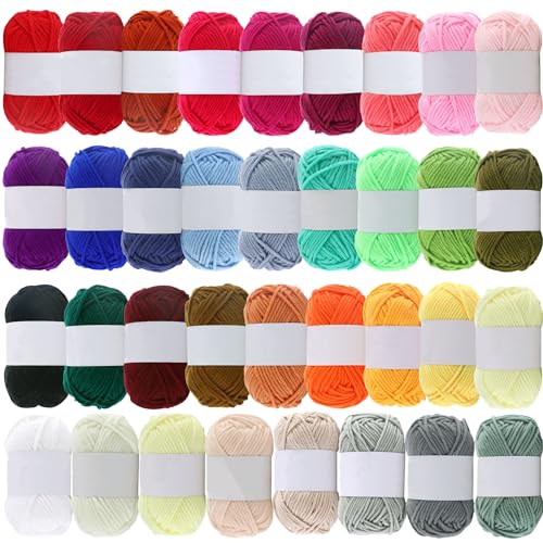 Yayatty Fil à Tricoter, 35 couleurs Laine en Arylique Ultra