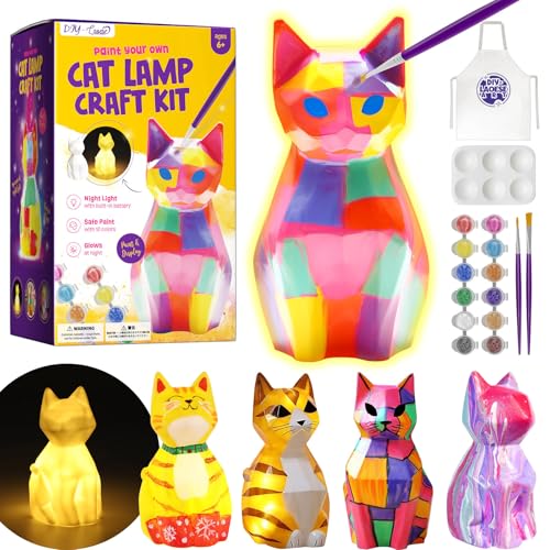 DIY-LAOESE Kit de Peinture Lampe de Chat Veilleuse 3D, Cadeau