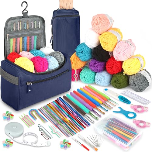 BBWELL Kit Crochet Débutant Complet,Pelotes de Laine pour Crochet Tricot,Kits