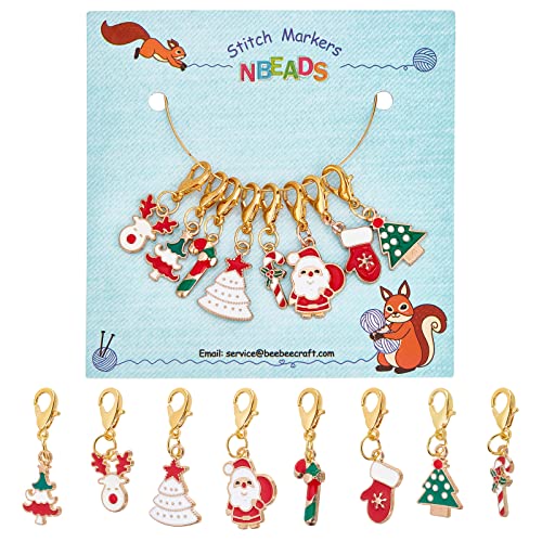 nbeads 8 Pcs Marqueurs de Point de Crochet Thème Noël,