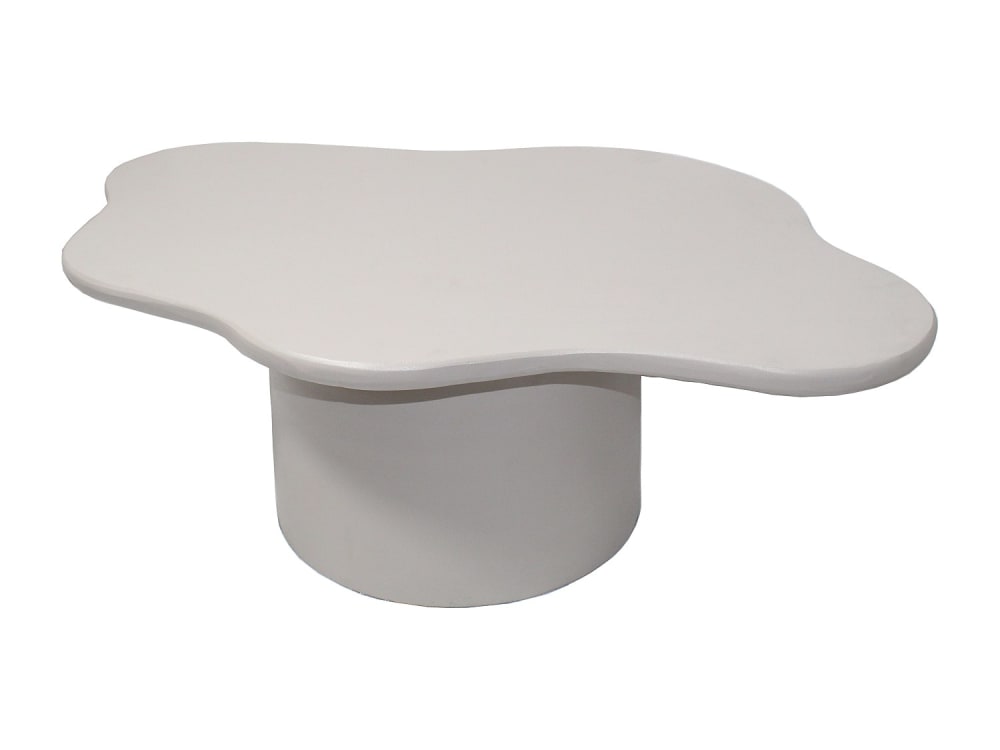 Table basse métal crème