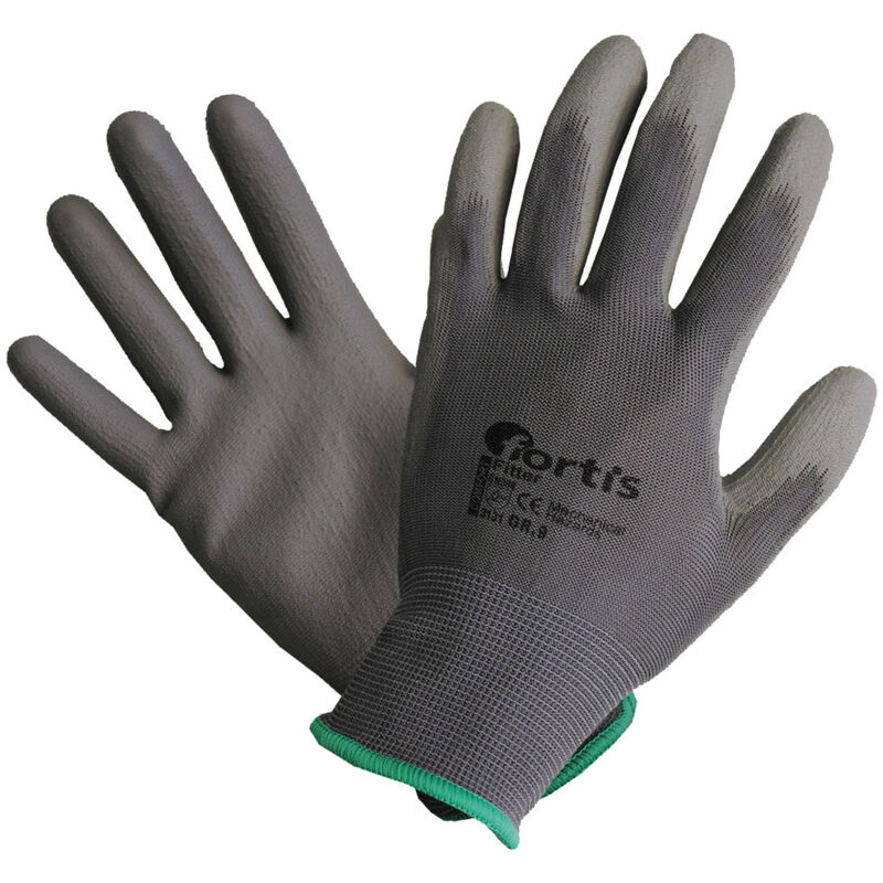 Gant en tricot avec polyuréthane à tricot fin, gris, 