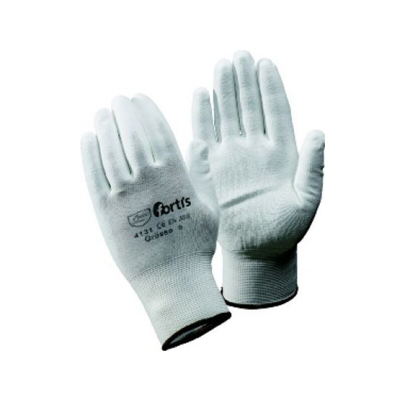 Gant en tricot avec polyuréthane à tricot fin, blanc, 